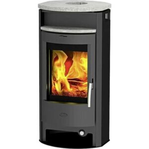 Burma Speckstein Kaminofen - Schwarz